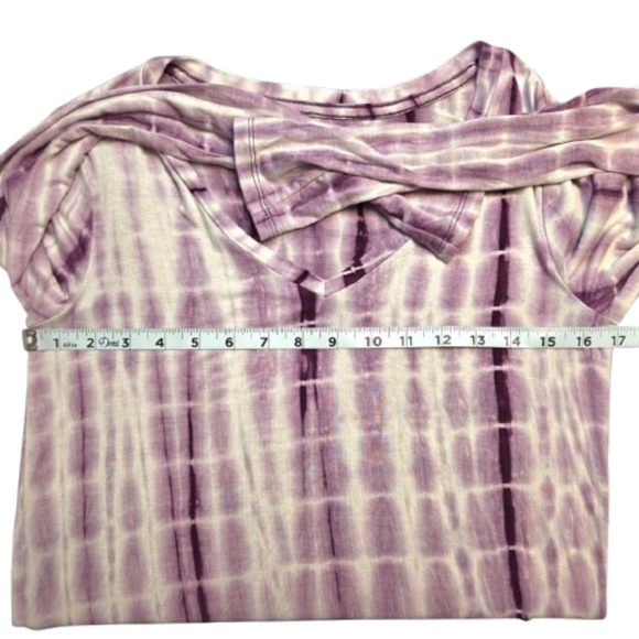 Aeropostale Women's Seriously Soft Perfect V Purple Tie-Dye V-Neck Tee Size S - Picture 8 of 9